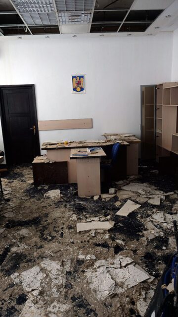 Imagini din interiorul Prefecturii Suceava după incendiu