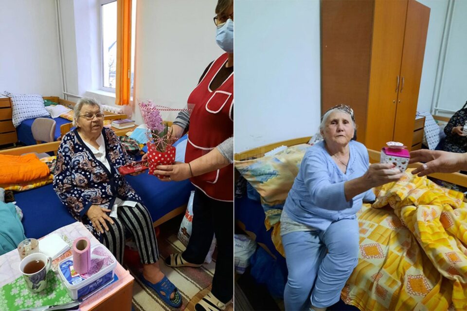 Dulciuri, icoane, cărți, scrisori și flori oferite în dar „bunicilor” de la Căminul de Persoane Vârstnice Solca