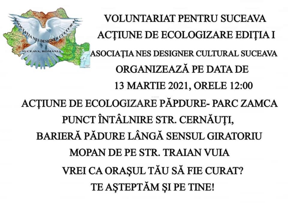 Acțiune de ecologizare în zona Zamca, inițiată de Asociația Nes Designer Cultural