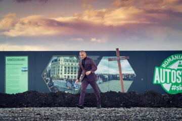 Ștefan Mandachi a îngropat primul metru de autostradă din Moldova și i-a pus cruce, la doi ani de la amplul protest care a mobilizat întreaga țară