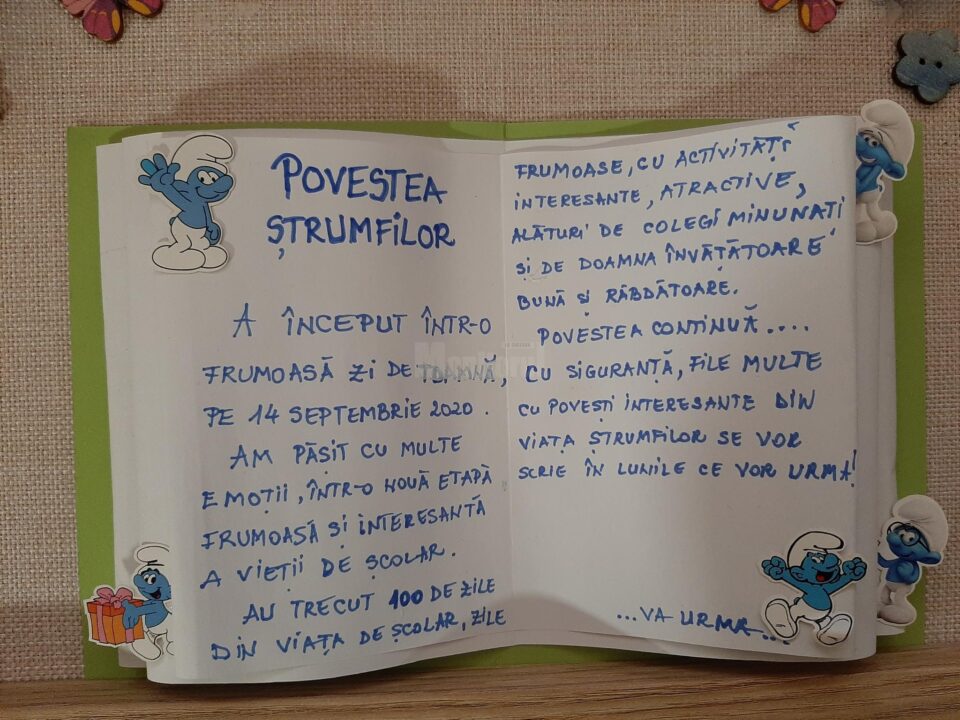 „100 de zile de școală!” pentru „ștrumfii” de la Școala „Miron Costin” Suceava
