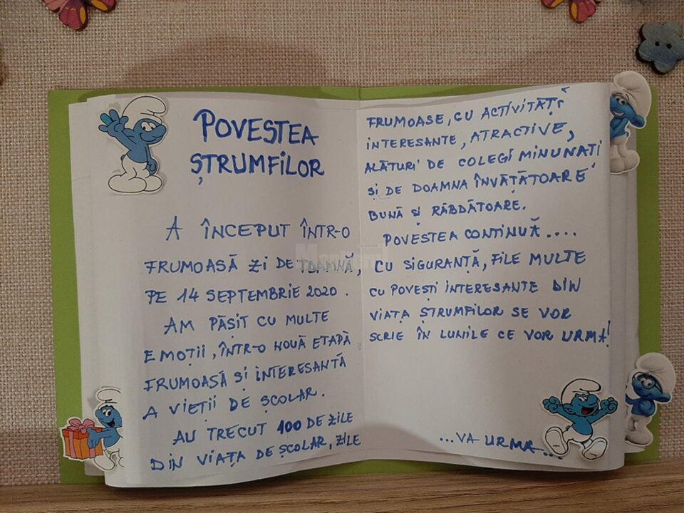 „100 de zile de școală!” pentru „ștrumfii” de la Școala „Miron Costin” Suceava