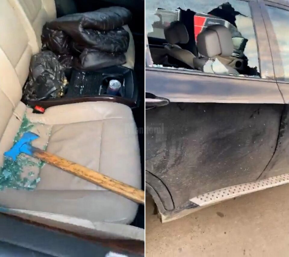 Toporul care a fost aruncat prin geamul mașinii