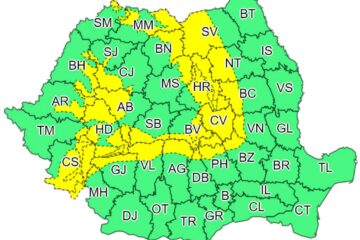 Cod galben prelungit de joi pina sambata, pentru o parte a județului Suceava