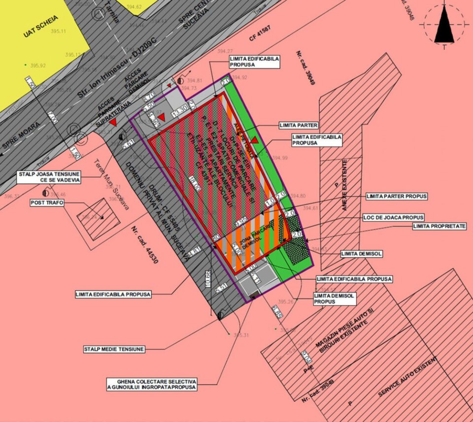 Un bloc de locuințe și spații comerciale urmează să fie construit la ieșirea din Suceava spre Moara, vizavi de fosta Galleria Mall
