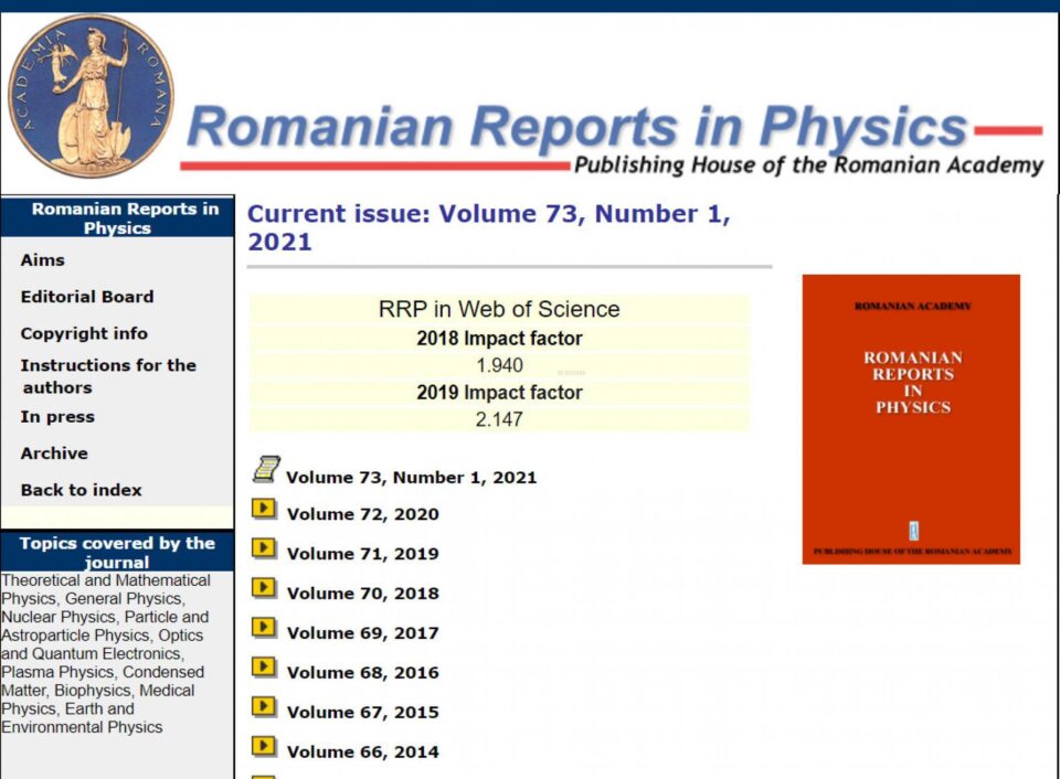 Articol bazat pe educația STEM, realizat de suceveni, publicat în cea mai bine cotată revistă românească din domeniul fizicii, la nivel internațional