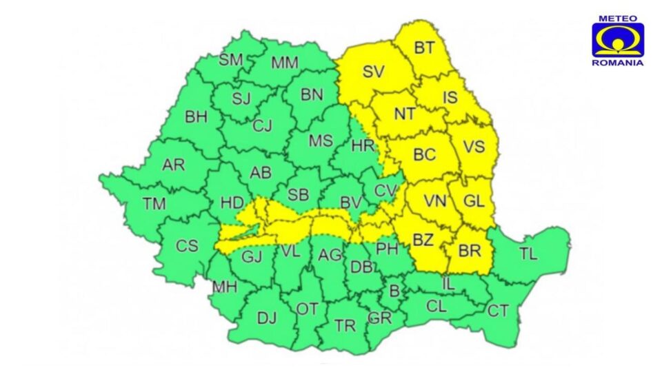 Cod Galben de vânt pentru județul Suceava