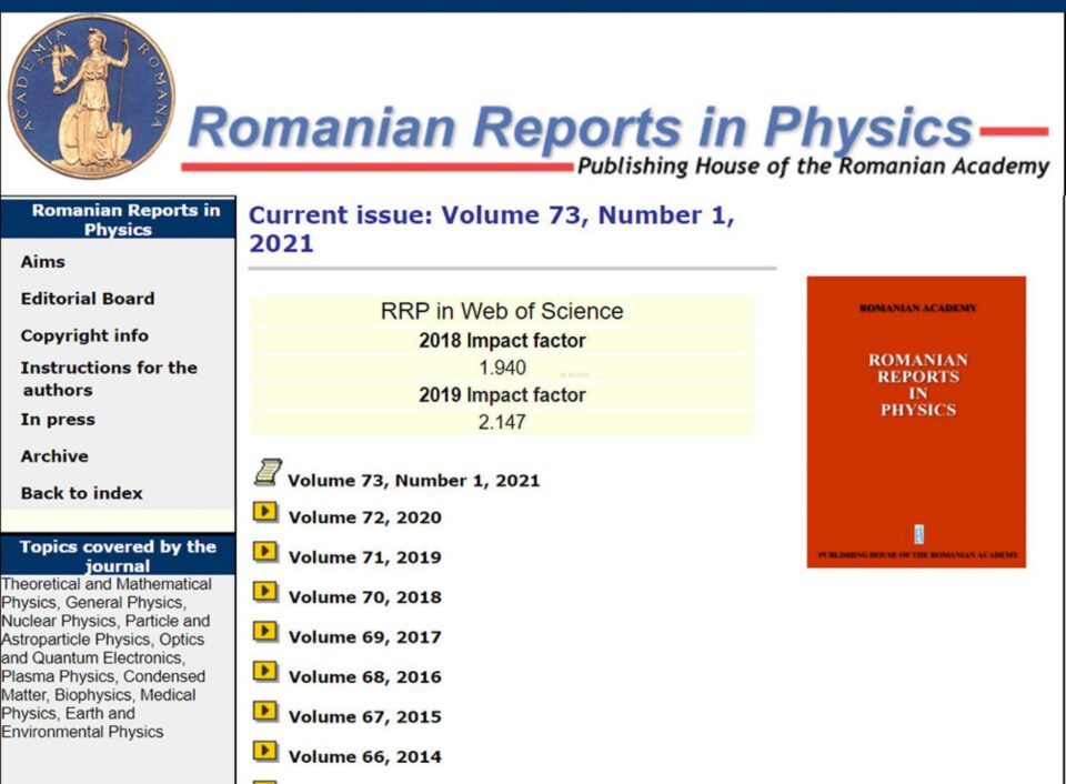 Articol bazat pe educația STEM, realizat de suceveni, publicat în revista românească cotată cel mai bine în domeniul fizicii, la nivel internațional