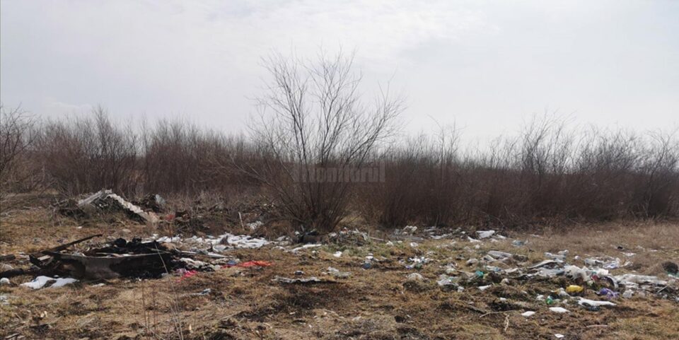 Gunoaie aruncate pe câmp la Forăști