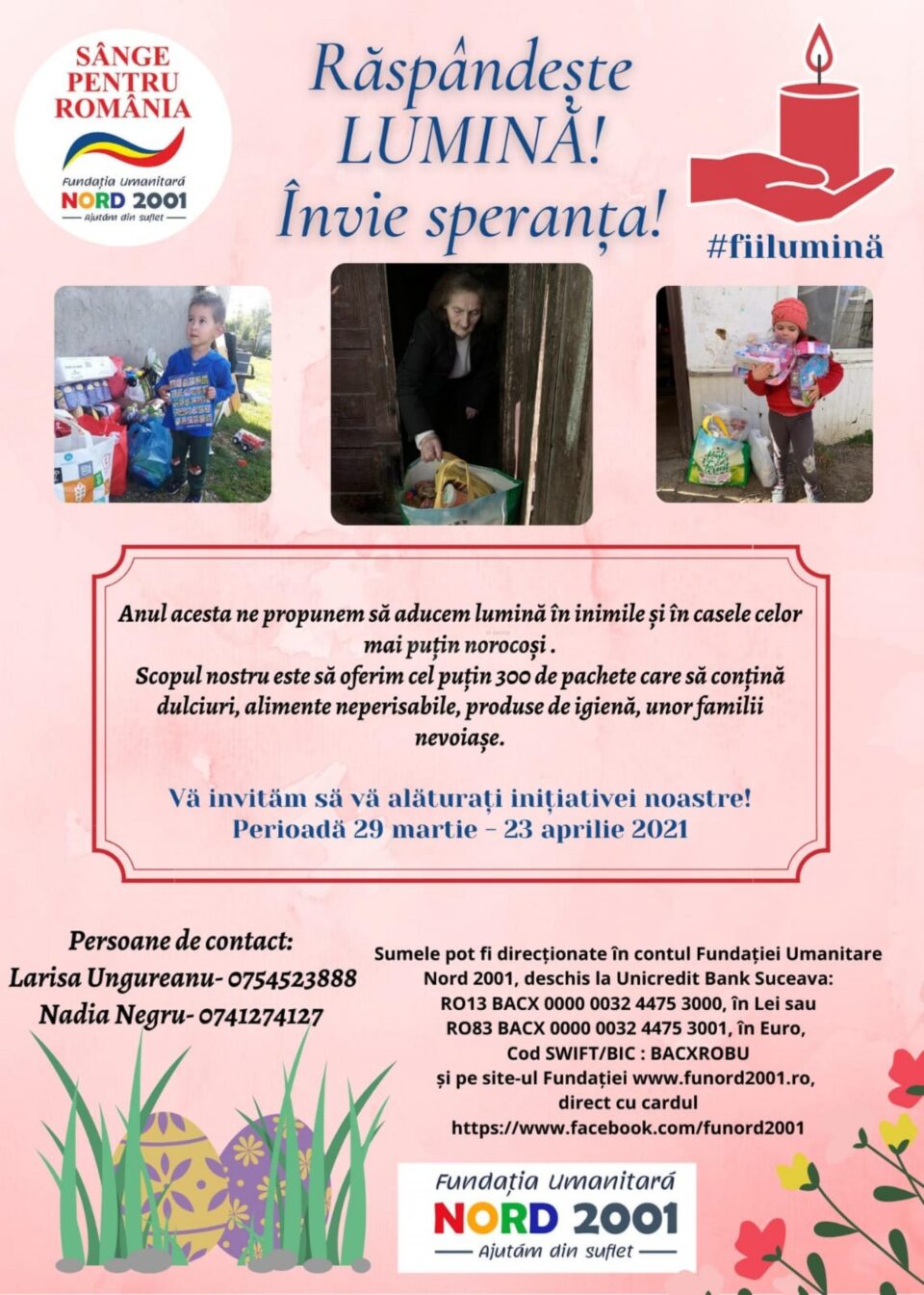 Fundația Umanitară „Nord 2001” dă startul campaniei umanitare „Răspândește Lumină! Învie speranța!”