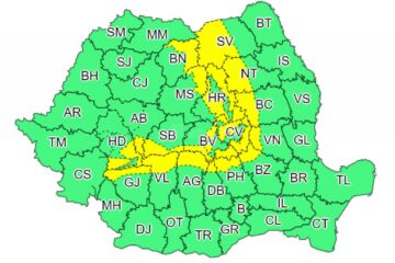 Trei zile de cod galben, cu ploi și chiar ninsori, pe fondul răcirii accentuate a vremii