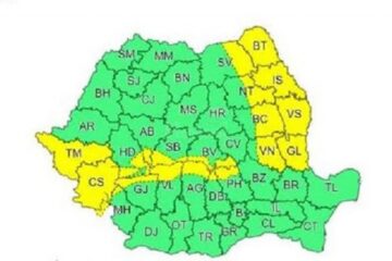 Cod Galben de polei, valabil până luni seară, pentru jumătate din județul Suceava