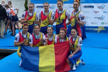 Barca feminină de 8+1, campioană europeană, a avut în echipaj patru sucevence. Foto (Prosport)