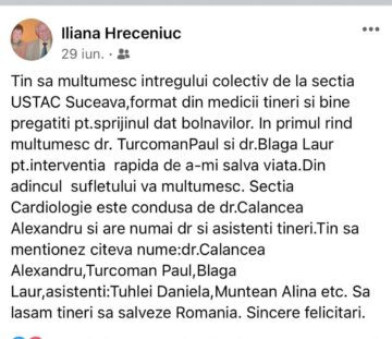 Postari ale pacientilor multumiti
