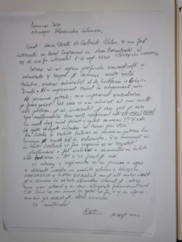 Scrisoare de la maica stareta Gabriela Platon