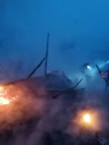 Incendiu devastator la un gater: hala a ars cu tot cu utilaje și material lemnos