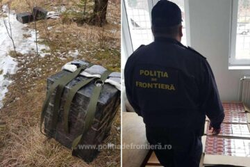 Colete cu țigări abandonate de contrabandiști