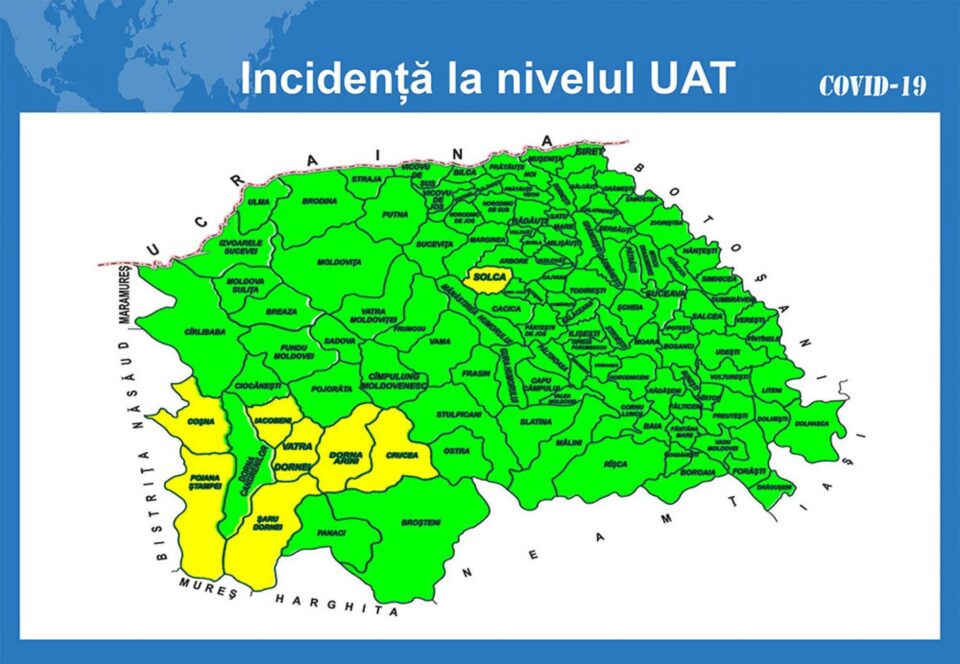 Incidența cazurilor de Covid-19 în județ