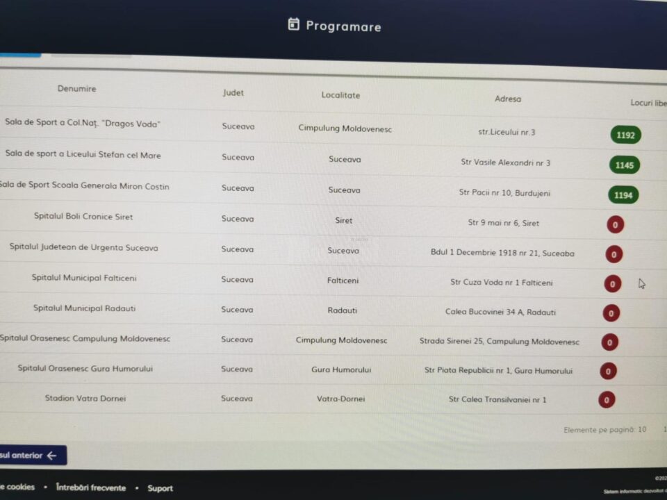 Noile centre disponibile pentru programare