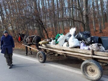 Tone de gunoaie, ridicate din pădurea de la Adâncata