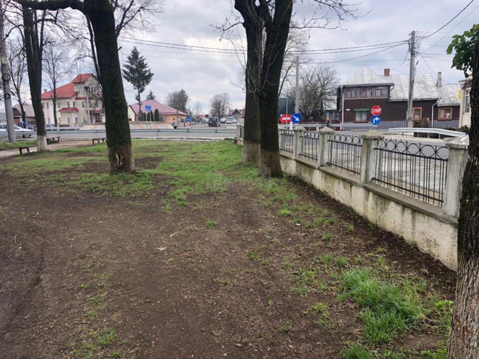 Curtea Primăriei Dornești, igienizată de câțiva consilieri locali și voluntari din comună