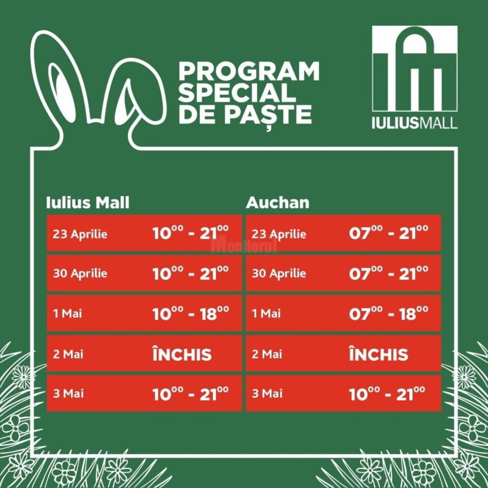 Program special de Paște, la Iulius Mall Suceava