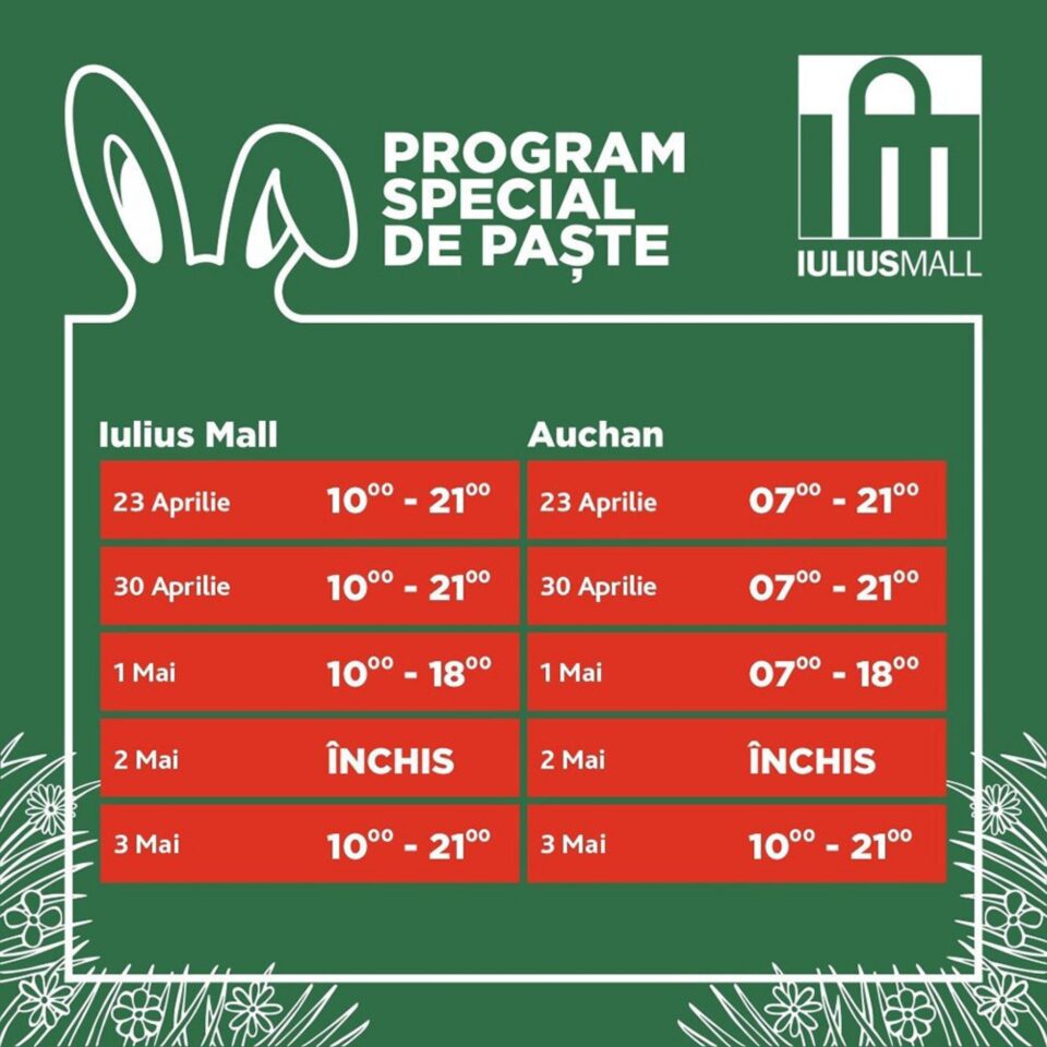 Program special de Paște, la Iulius Mall Suceava
