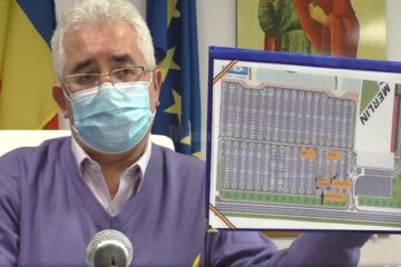 Schema centrului de vaccinare de tip drive-thru din parcarea centrului comercial Shopping City, care a pus la dispoziția autorităților o suprafață de 200 mp