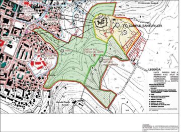 Extras studiu SION prin care se vede că parcela colorată roz nu aparține parcului Șipote