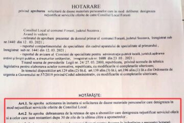 Hotărârea de Consiliu Local din Forăști