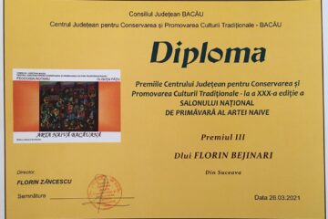 Meșterul popular rădăuțean Florin Bejinari a obținut Premiul III la Salonul Național de Primăvară al Artei Naive de la Bacău