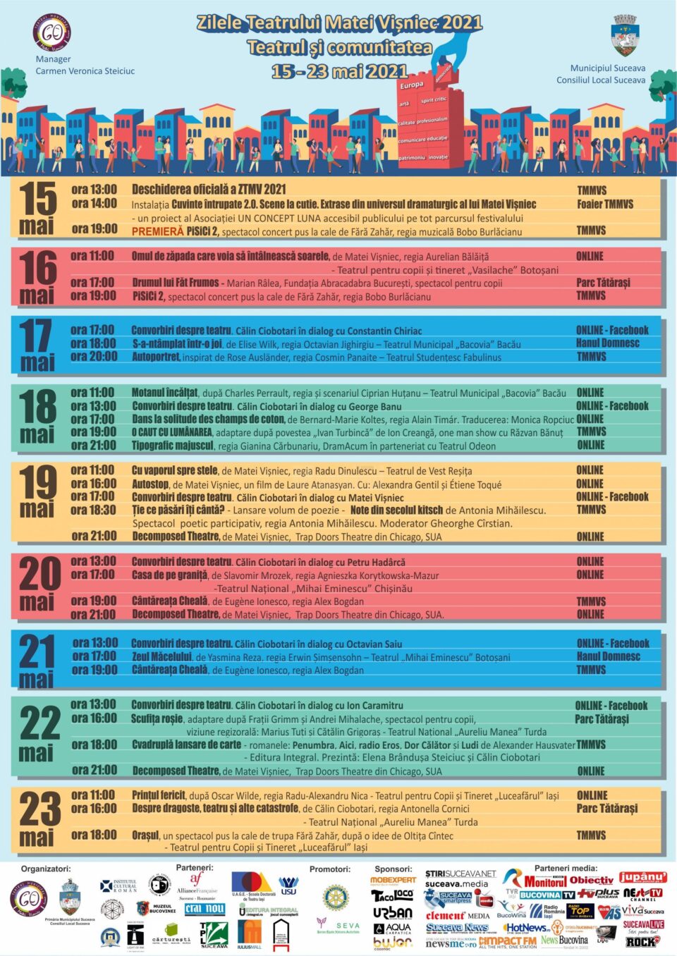 Zilele Teatrului Matei Vișniec 2021, program