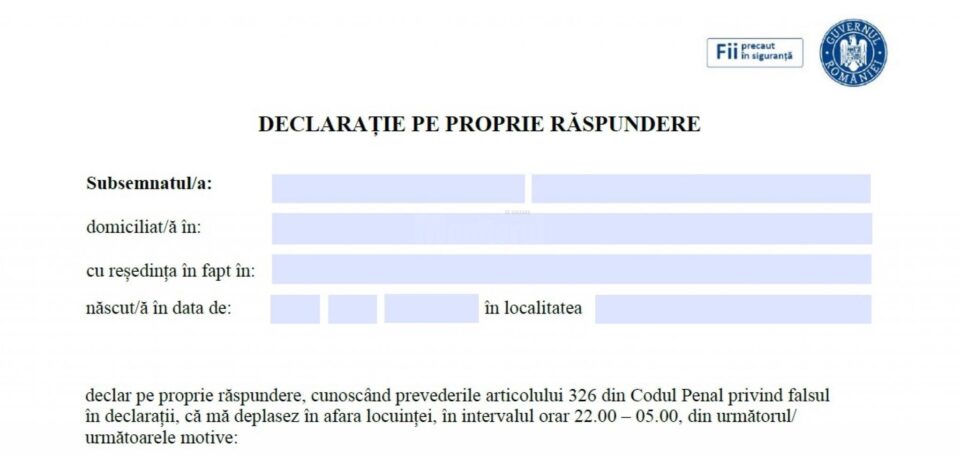 Dacă vreți să vă vaccinați vineri sau sâmbătă noaptea vă trebuie declarație ca să ieșiți din casă Dacă vreți să vă vaccinați vineri sau sâmbătă noaptea vă trebuie declarație ca să ieșiți din casă