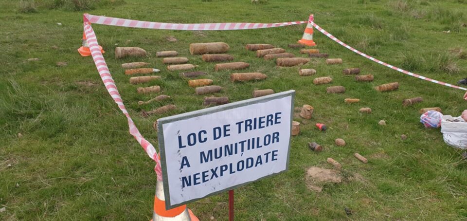 Ședință de distrugere a peste 400 de elemente de muniție adunate de prin județ