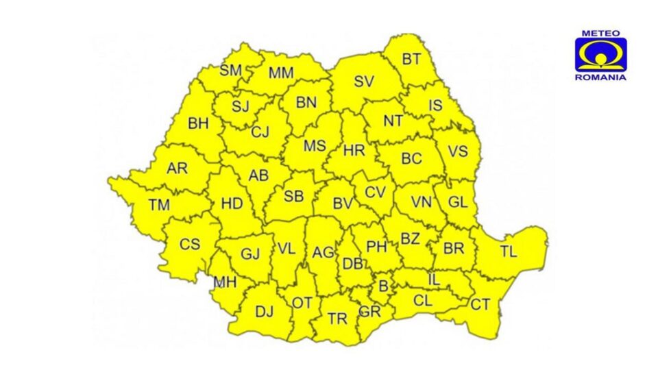 Întreg județul Suceava, sub Cod Galben de ploi în cursul zilei de marți