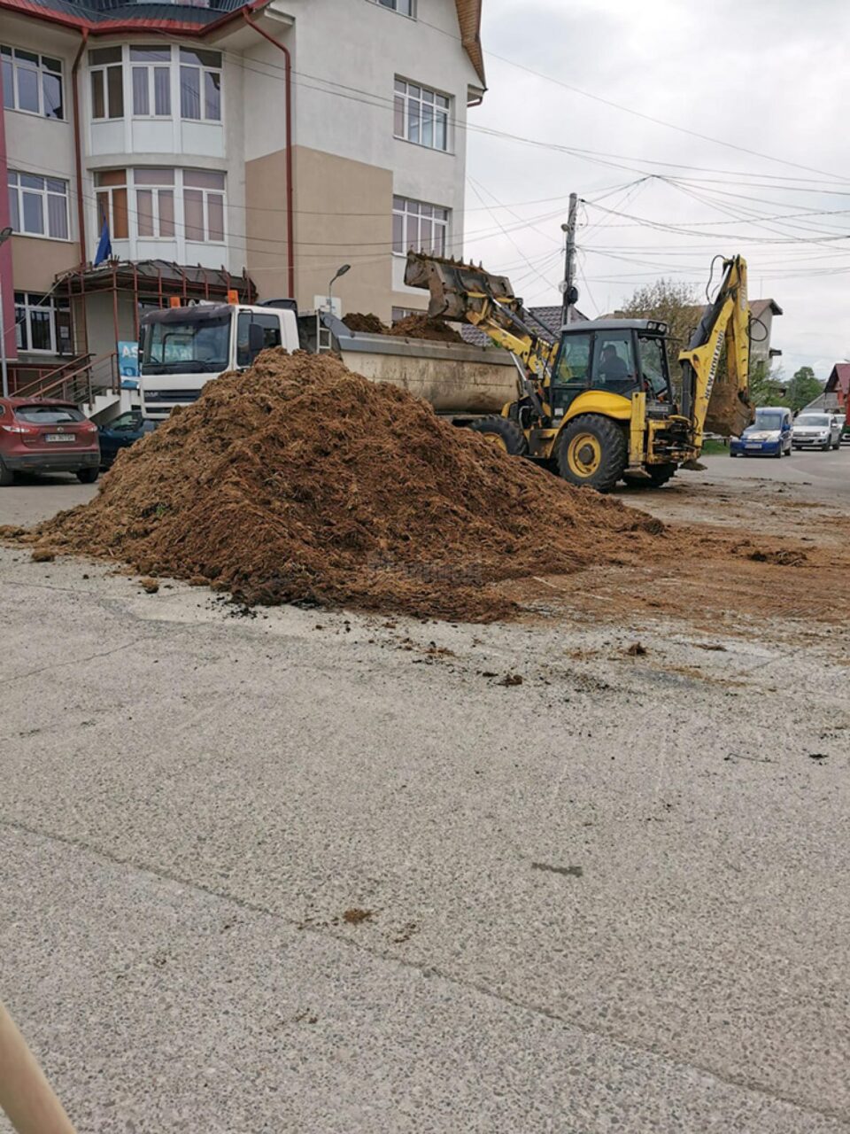 Gunoi de grajd basculat chiar în fața sediului APIA Cajvana
