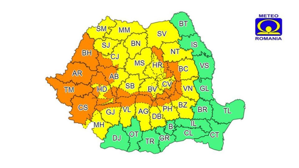 Un nou Cod Galben de ploi a fost emis pentru întreg județul Suceava