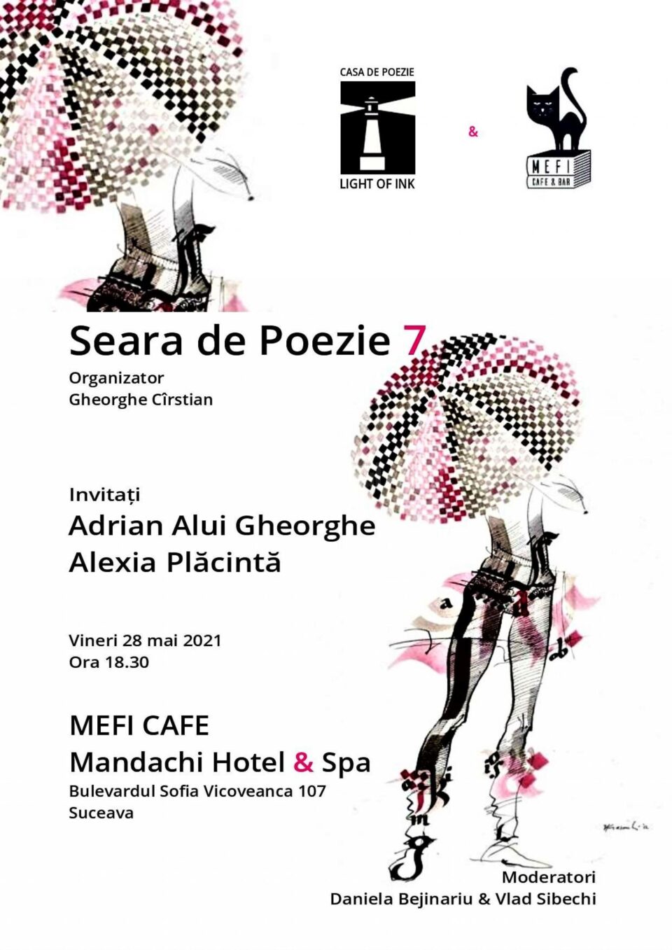 Poeții Adrian Alui Gheorghe și Alexia Plăcintă, invitați la o nouă seară de poezie organizată de Casa de Poezie Light of ink Poeții Adrian Alui Gheorghe și Alexia Plăcintă, invitați la o nouă seară de poezie organizată de Casa de Poezie Light of ink
