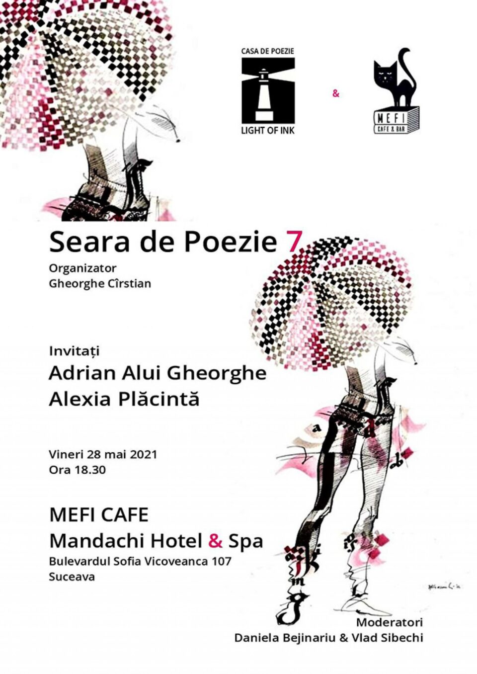 Poeții Adrian Alui Gheorghe și Alexia Plăcintă, invitați la o nouă seară de poezie organizată de Casa de Poezie Light of ink