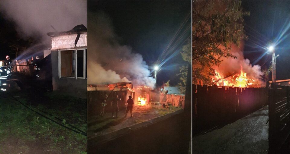 Puternic incendiu la o gospodărie din Arbore