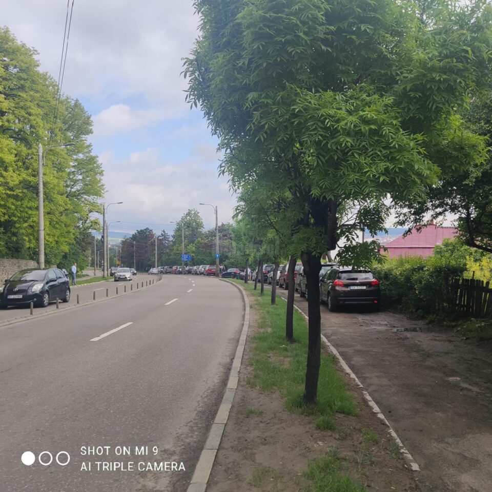 Trotuarul se transformă duminica în parcare pentru zeci de mașini
