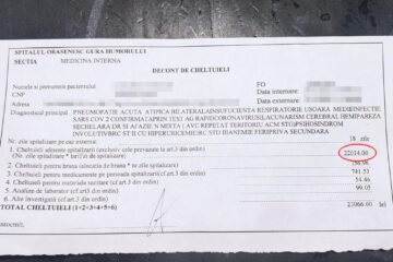 Factura emisă de Spitalul Orășenesc Gura Humorului