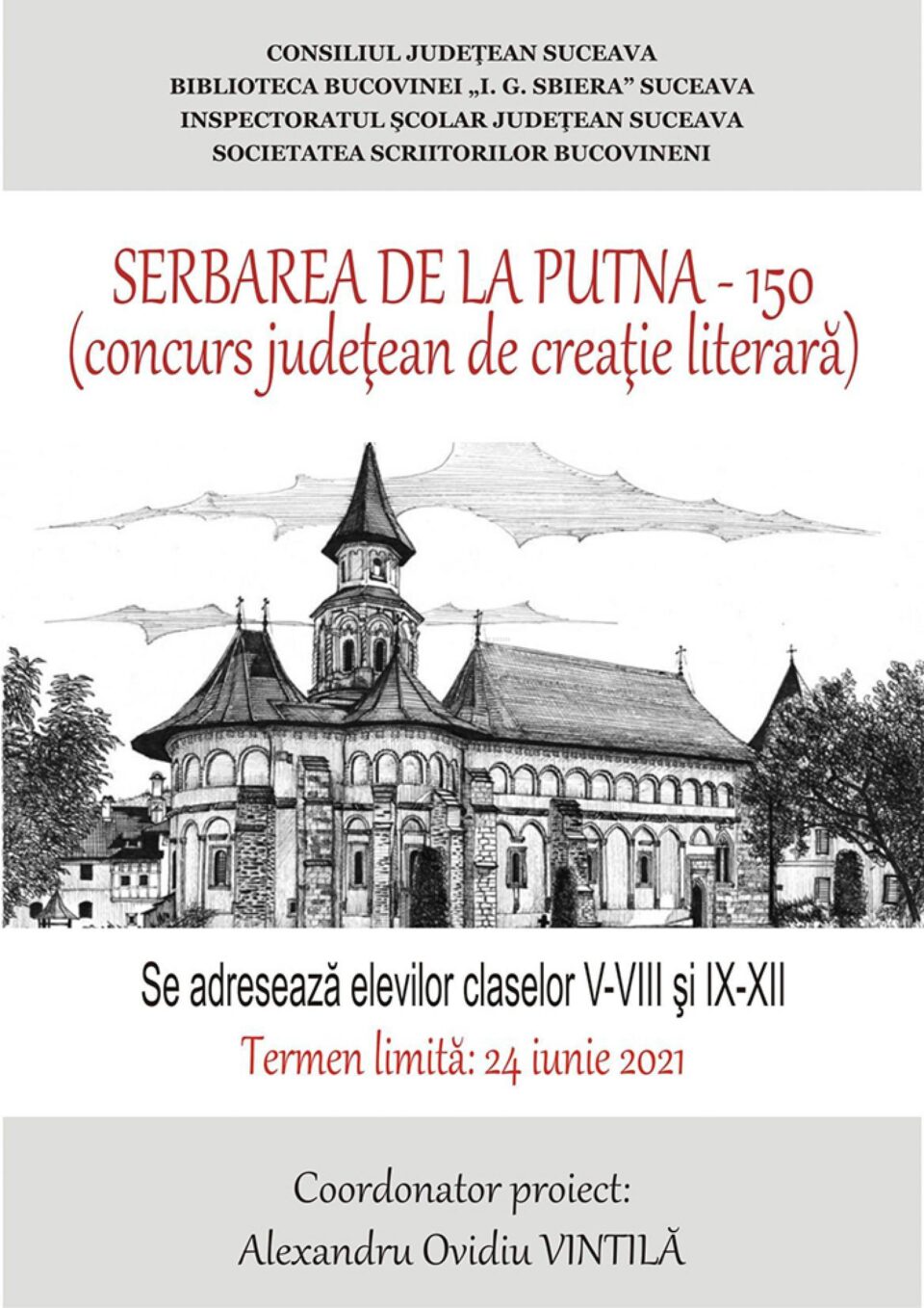 „Serbarea națională de la Putna - 150 (1871-2021)”, concurs județean de creație literară, organizat de Biblioteca Bucovinei „Serbarea națională de la Putna - 150 (1871-2021)”, concurs județean de creație literară, organizat de Biblioteca Bucovinei