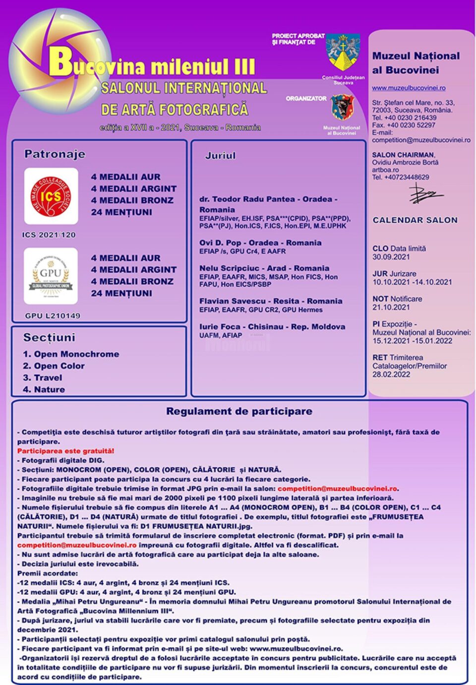 Salonul Internațional de Artă Fotografică „Bucovina Mileniul III”, ediția a XVII-a Salonul Internațional de Artă Fotografică „Bucovina Mileniul III”, ediția a XVII-a