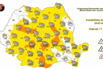 Codul galben de vremea rea, prelungit până vineri seara