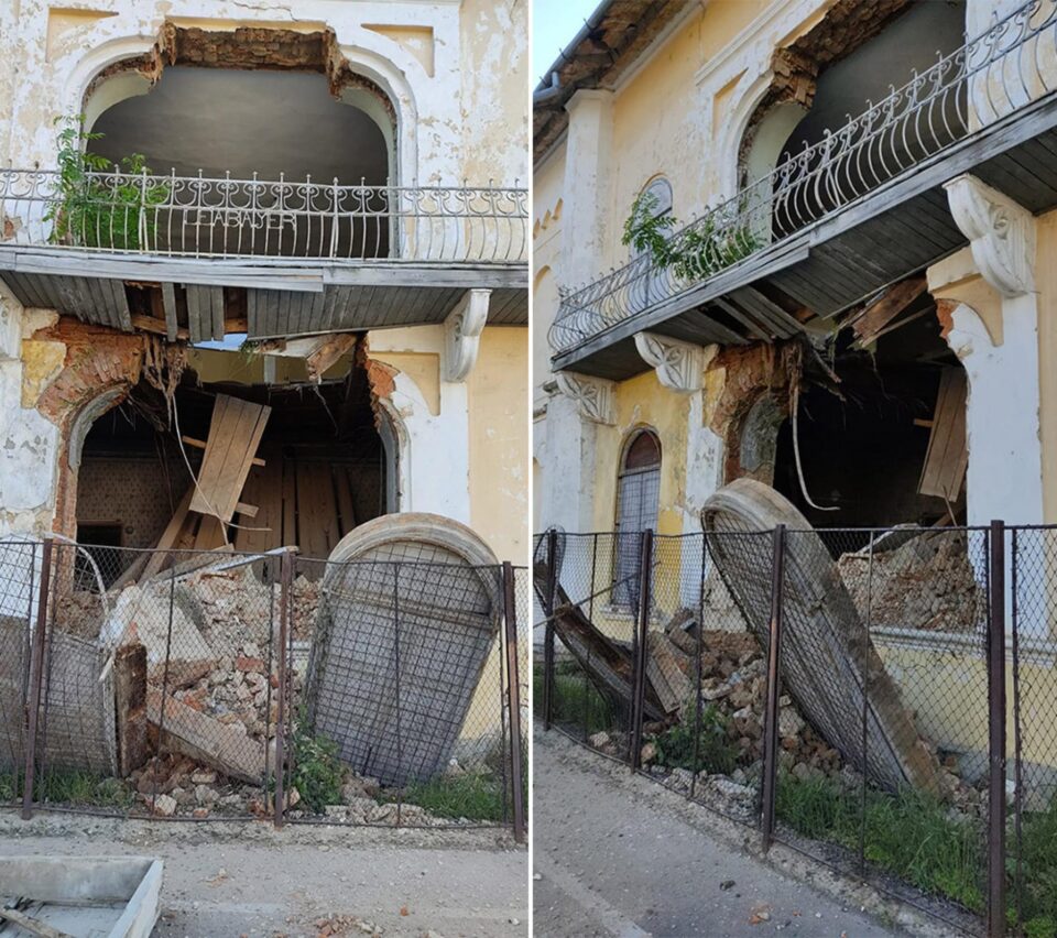 Un perete al singurei sinagogi care a mai rămas în Fălticeni s-a prăbușit