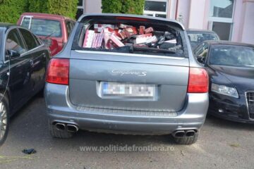 Autoturismul era încărcat până la refuz cu țigări