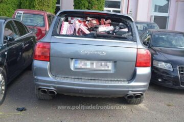 Autoturismul era încărcat până la refuz cu țigări