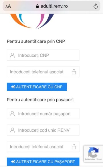 5. Introduceți codul de validare pe care îl primiți prin SMS pe telefon
