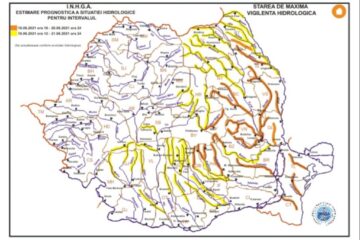 Avertizarea hidrologică de tip cod galben, până pe 21 iunie